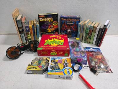 Large Mixed Lot &ndash; Vintage Books, Board Game. Computer Games, Action Figures, Misc. Electronics