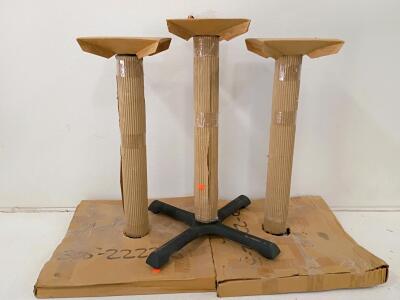 (3)Heavy-Duty Restaurant Table Bases, Cast Iron, Four-Prong, 28" Tall, Fits Up to 30" Tops, Black
