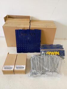 IRWIN Pegboard Merchandising Kit&mdash;16 Panels (12"x12"), 16 Wire Hooks, 4 Headers