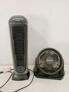 Lasko Tower Fan & Holmes Desk Fan &ndash; Electric, Plug-in, 3 & 2 Speeds, Black
