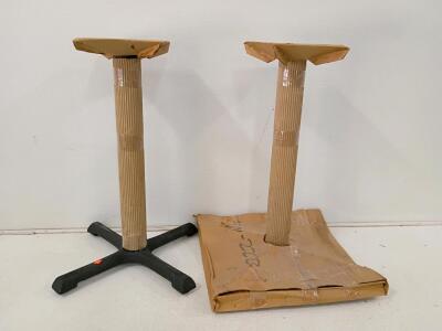 (2)Heavy-Duty Restaurant Table Bases, Cast Iron, Four-Prong, 28" Tall, Fits Up to 30" Tops, Black