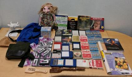 Bulk Vintage 8-Track Tapes, Collectible Books, Novelty Items & Toys, Bags &ndash; Mixed Media Lot