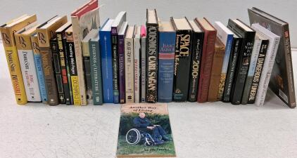Mixed Lot of 25 Books - Danielle Steel, Asimov, Clarke, Sagan, Fiction & Nonfiction, Hardcover/Paperback