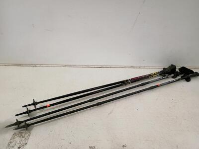 LEKI Space Ski Poles + Makalu Adjustable Trekking Poles, Aluminum, Collapsible, Web Straps