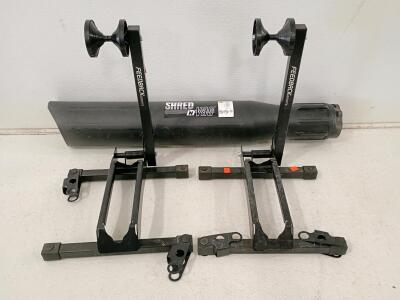 Feedback Sports RAKK Folding Bike Display Stands Pair & Shred N' Vac Attachment, Black