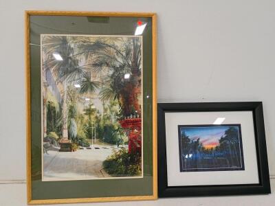 Framed Art Prints: Sunset Landscape & Large Botanical Conservatory Wall Decor