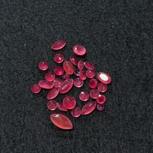 Natural Ruby Gemstone Lot &ndash; 29 Mixed-Cut Stones, 2mm to 7mm, Approx. 5 Carats