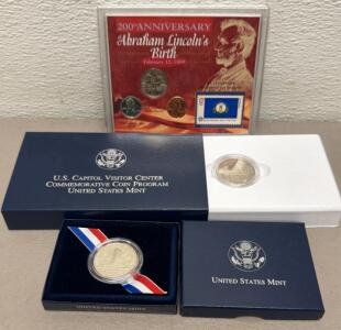 2003 Wright Brothers & 2001 Capitol Visitor Center Proof Halves, Lincoln Bicentennial Set