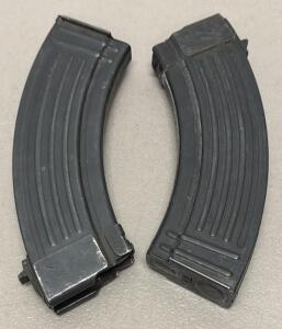 (2) AK-47/AKM Steel 30rd Magazines Set 7.62x39mm Standard, Stamped, Black Finish