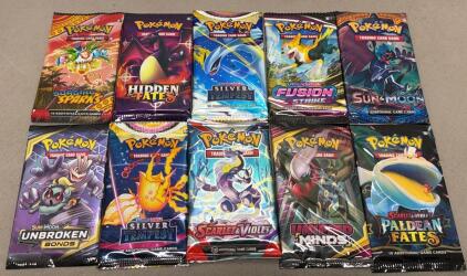 Lot Of 10 Pok&eacute;mon Booster Packs Reproduction Replicas