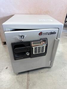 SentrySafe SFW123BTC Fireproof Waterproof Biometric Safe, 1.23 cu ft, Light Gray With Code