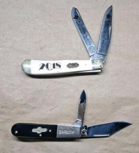 (1) German Bull Brand - Barlow 2-Blade Pocket Knife & (1) 2018 Steel Warrior New Years Commemorative 2-Blade Pocket Knife