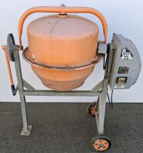 3.5 cu ft Portable Electric Concrete Mixer, 1/2 HP, 120V, Steel Drum, 2-Wheel Design
