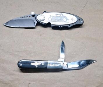 (1) German Bull Brand - Barlow 2-Blade Pocket Knife & (1) Modern Single Blade Flip Out Pocket Knife