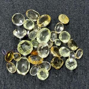 Natural Citrine Gemstone Lot &ndash; 100 Carats, Mixed Faceted Shapes, 4-10mm Sizes