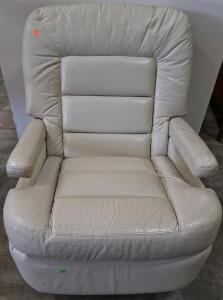 Faux Leather Recliner Chair, Light Beige, Manual