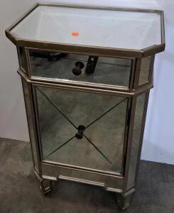 Mirrored Accent Cabinet with Drawer and Door