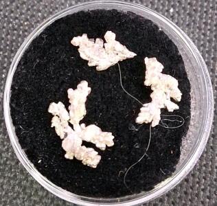 Natural Silver Nugget Crystals Lot (3 Pieces), Display Case, Native Silver Specimen