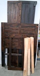 Rustic Solid Wood Bed Frame, Twin, Dark Finish, Headboard & Slats Included