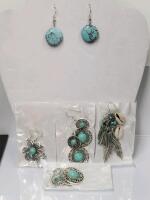 (5) Assorted Turquoise Dangling Earrings