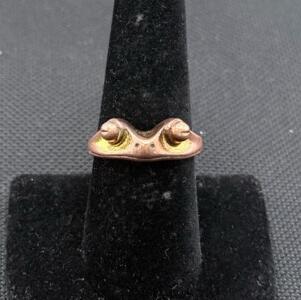 Handcrafted Copper/Bronze Ring with Abstract Swirl Design