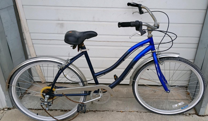 6-Speed Cruiser Comfort Bike, 26" Wheels, Steel Frame, Fenders &ndash; Blue/Black