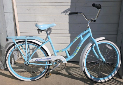 Schwinn Windwood 26" Women's Cruiser Bike, Single Speed, Light Blue, Rear Rack & Fenders