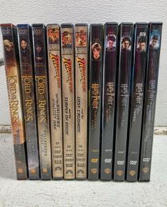 Lord of the Rings, Indiana Jones, Harry Potter 11 DVD Movie Collection &ndash; Widescreen/Full Screen