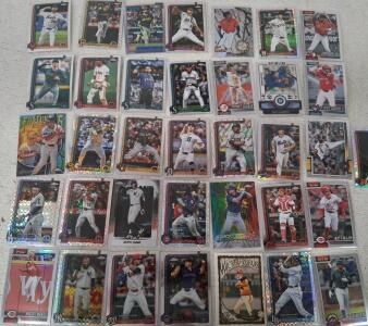 Modern Baseball Card Lot, 35 Assorted Topps Panini Players, RCs Parallels Refractors, 2019-2023