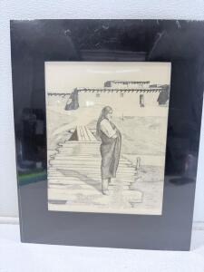 Paula Beck 'Zuni Governor' Limited Edition Print 480/1000, Signed, Framed & Paula Beck Signed Limited Edition Print "Apache Woman" 1993, 571/1000, Framed Art