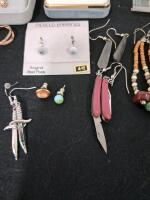 Assorted Mixed Costume Jewelry Lot, Earrings, Rings, Boxes Included - 7