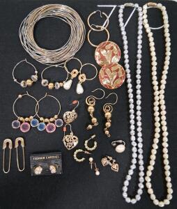 Assorted Costume Jewelry Lot: Necklaces, Earrings, and Bangles