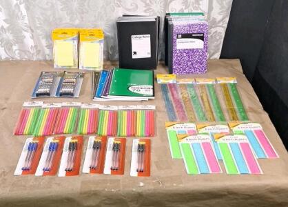(4) Spiral Notebooks, (26) Assorted Composition Notebooks, (6) Packs Of Sticky Notes & More