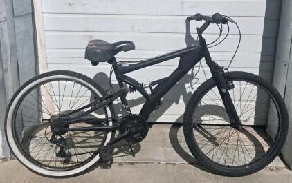 Schwinn Full Suspension Mountain Bike, 26" Wheels, 21-Speed Shimano Drivetrain, Matte Black