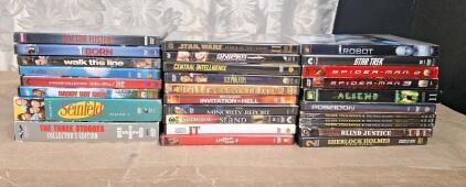 Lot Of (30+) DVD Movies Including Star Trek, Star Wars & Spiderman