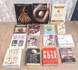 (15) Assorted Hardcover & Softcover Baseball Books