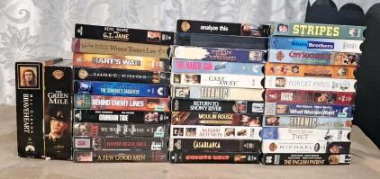 Lot Of (30+) VHS Movies Including Braveheart, The Green Mile & GI Jane