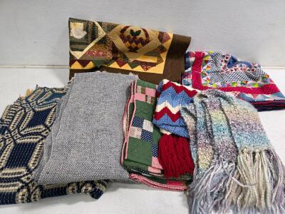 Vintage Lot: Quilts, Afghans, Coverlets, &ndash; Handcrafted Textiles