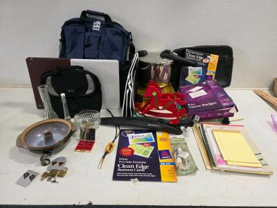 Large Mixed Lot: Laptop Bags, Pressure Cooker, Avery Office Supplies, Notepads, Accessories