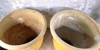 (3) Large Outdoor Planters & (1) Small Metal 3-Legged Table - 3