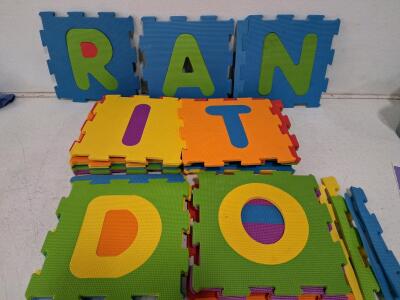 26-Piece Alphabet Interlocking Foam Play Mats, 12"x12" Each, EVA Multicolor, Pop-Out Letters
