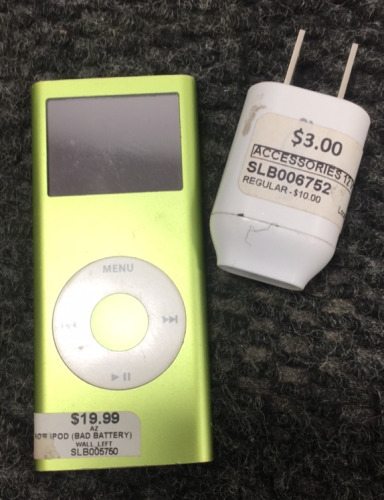 4GB Green Apple IPOD And A Charge Port