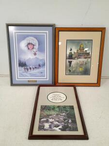 Coming Home by Tok Kwang, Framed Art Print (Triple Mat, Metal Frame, Inuit Arctic Scene)