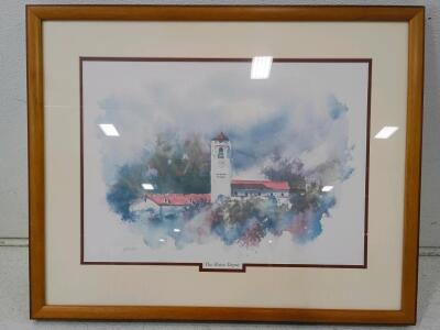Boise Depot Watercolor Art Print, Framed, Signed, 26"x21" Wood Frame