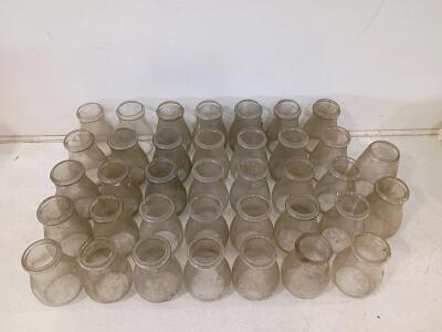 37 Glass Oil Lamp Chimney Globes, Bulb Shape, Vintage Clear Glass