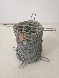Galvanized Steel Barbed Wire Roll &ndash; 12.5 Gauge, 2-Point, Metal Spool