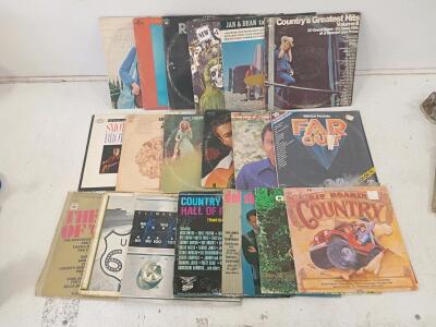 Lot of 19 Vintage 12" Vinyl LP Records &ndash; Country, Pop, & Rock Artists &ndash; RCA, Columbia, Mercury, More