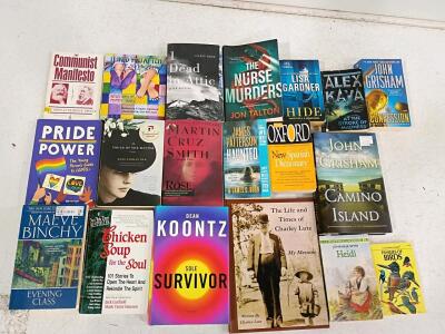 18-Book Lot: Mystery, Thriller, Memoir, Reference, LGBTQ+, Classics, Bestsellers, Paperback/Hardcover and Assorted Lot of 19 Photo Albums and Frames &ndash; Various Sizes and Styles