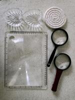 Mixed Kitchenware & Decor Lot: Plates, Bowls, Cutlery, Storage, Towels, Racks, M&M Items - 10