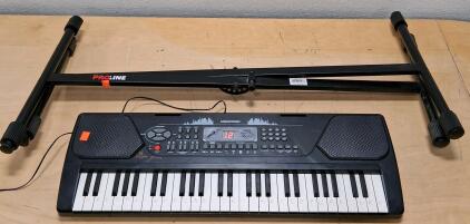 Memorex 37-Key Electronic Keyboard Bundle with Proline X-Style Stand and Power Adapter